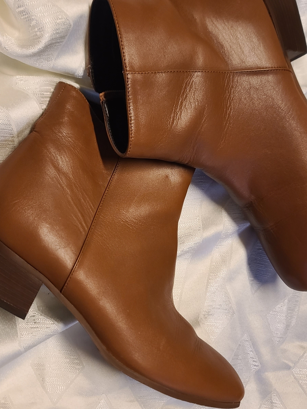 Classic Tan Leather Ankle Boots - Women's